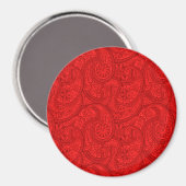 Red Paisley Magnet (Vorderseite/Rückseite)