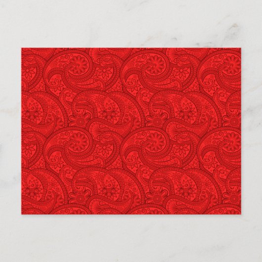 Red Paisley Postkarte (Vorderseite)