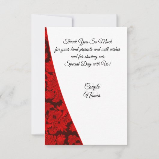 Red Paisley vielen Dank Dankeskarte (Vorderseite)