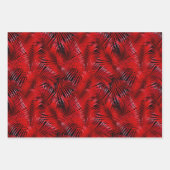 Red Palm Blätter auf Black Tropical (Vorderseite)