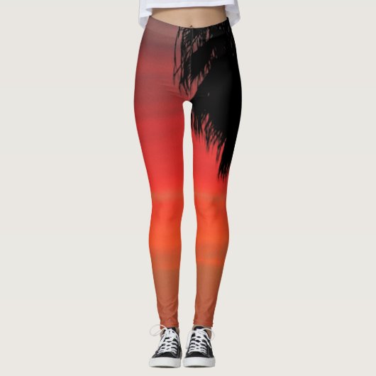 RED Palm Tree Leggings (Vorderseite)