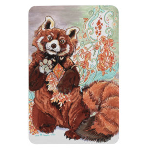 Red Panada Crystaline Vibes Art \ Magnet