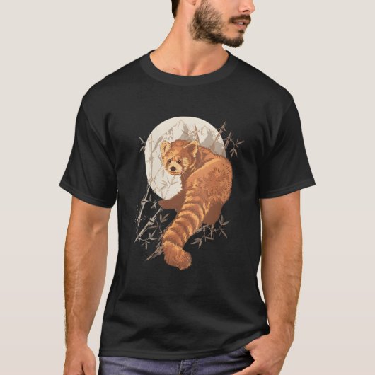 Red Panda Aesthetic With Bamboos T-Shirt (Vorderseite)