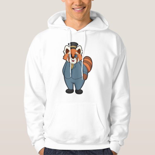 Red Panda als Groom mit Hut Hoodie (Vorderseite)