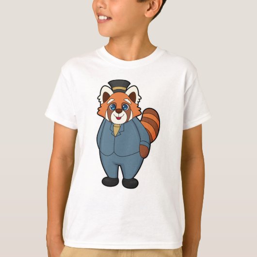 Red Panda als Groom mit Hut T-Shirt (Vorderseite)
