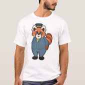Red Panda als Groom mit Hut T-Shirt (Vorderseite)