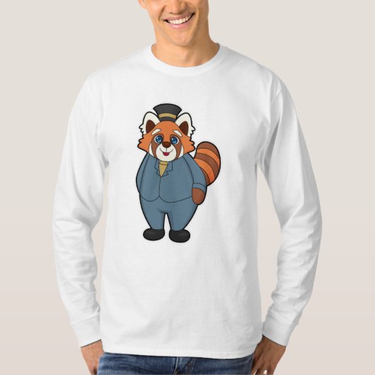 Red Panda als Groom mit Hut T-Shirt (Vorderseite)