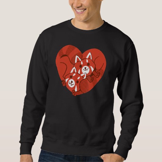 Red Panda Animal Heart Red Panda Pair Pair Sweatshirt (Vorderseite)