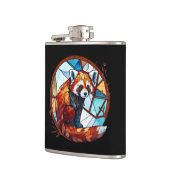 Red Panda Animal Portrait Gestaltete Glass Wildlif Flachmann (Links)