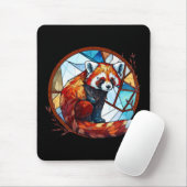 Red Panda Animal Portrait Gestaltete Glass Wildlif Mousepad (Mit Mouse)