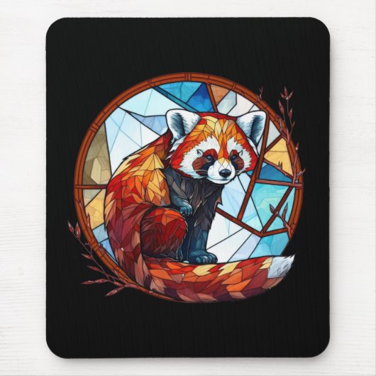 Red Panda Animal Portrait Gestaltete Glass Wildlif Mousepad (Vorne)