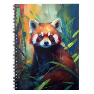 Red Panda Animal Portrait Painting Wildlife Forest Notizblock