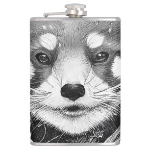 Red Panda Animal Wild Nature Illustration Line Art Flachmann