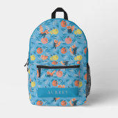 Red Panda & Apple Pattern Sky Blue Bedruckter Rucksack (Vorderseite)