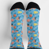 Red Panda & Apple Pattern Sky Blue Socken (Oben)