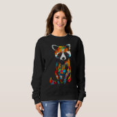 Red Panda Artwork Colourful - Animal Panda Sweatshirt (Vorne ganz)