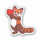 Red panda at Love with Heart.PNG Aufkleber (Vorderseite)