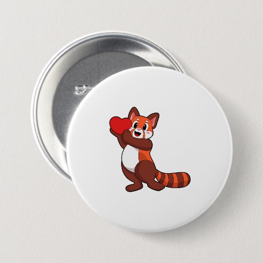 Red panda at Love with Heart.PNG Button (Vorne & Hinten)