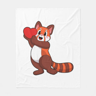 Red panda at Love with Heart.PNG Fleecedecke