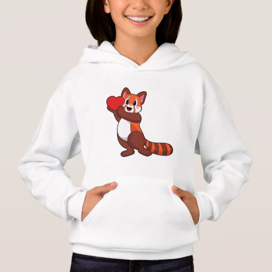 Red panda at Love with Heart.PNG Hoodie (Vorderseite)
