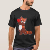 Red panda at Love with Heart.PNG T-Shirt (Vorderseite)