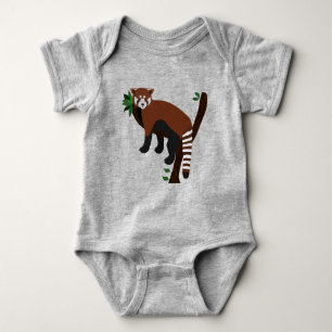 Red Panda Baby Bodysuit Baby Strampler