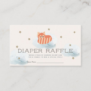 Red Panda Baby Showdusche Windeln Raffle Ticket Begleitkarte