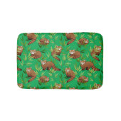 Red Panda & Bamboo Blätter Muster Badematte (Vorderseite)