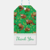 Red Panda & Bamboo Blätter Muster Geschenkanhänger (Vorderseite)