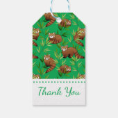 Red Panda & Bamboo Blätter Muster Geschenkanhänger (Rückseite)