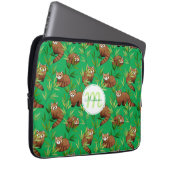 Red Panda & Bamboo Blätter Muster Laptopschutzhülle (Vorne Rechts)