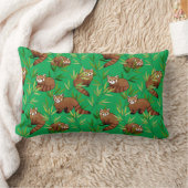 Red Panda & Bamboo Blätter Muster Lendenkissen (Decke)