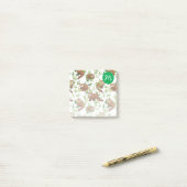 Red Panda & Bamboo Blätter Muster & Monogramm Post-it Klebezettel (Auf Schreibtisch)