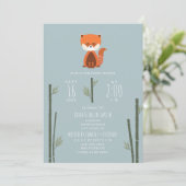 Red Panda Bamboo Blue Boy Baby Dusche Einladung (Stehend Vorderseite)