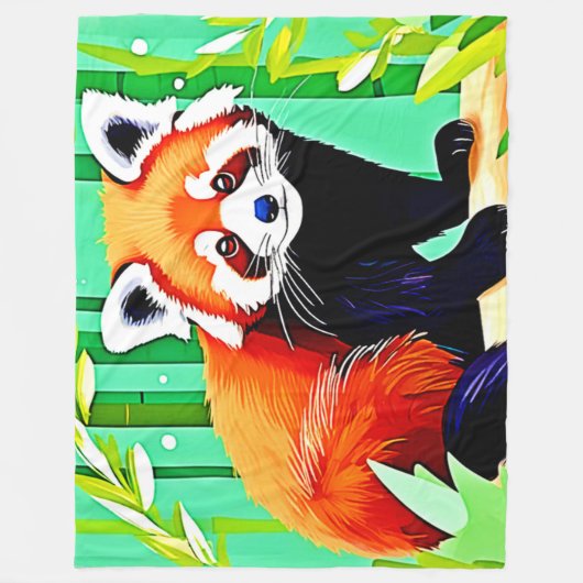 Red Panda Bamboo Forest Fleecedecke (Vorderseite)