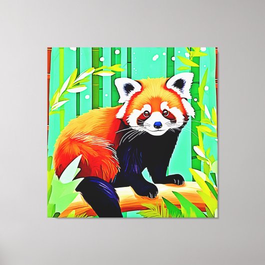 Red Panda Bamboo Forest Leinwanddruck (Vorderseite)