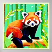 Red Panda Bamboo Forest Poster (Vorne)