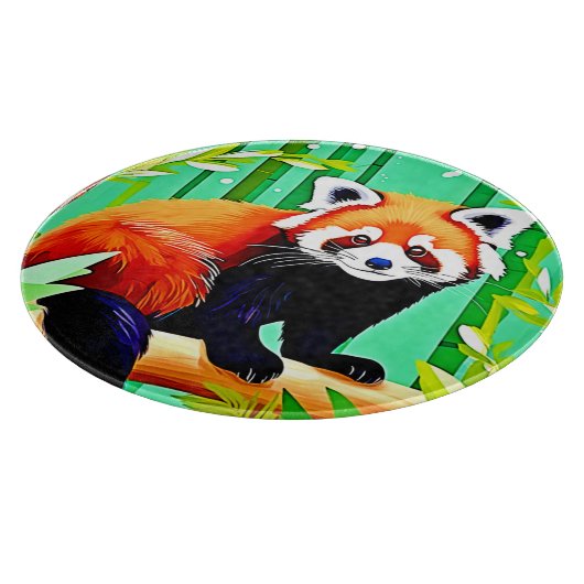 Red Panda Bamboo Forest Schneidebrett (Ecke)