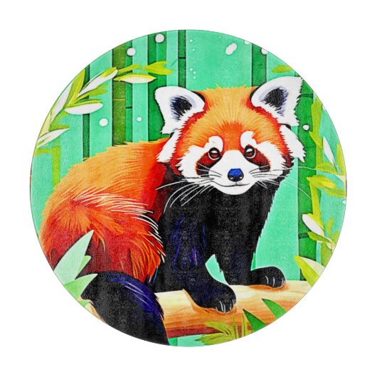 Red Panda Bamboo Forest Schneidebrett (Vorderseite)