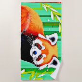 Red Panda Bamboo Forest Strandtuch (Vorderseite)