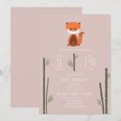 Red Panda Bamboo Pink Girl Baby Dusche Einladung (Vorne/Hinten)