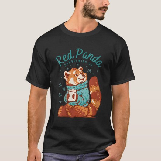 Red Panda Bambreing Company Kaffee T-Shirt (Vorderseite)