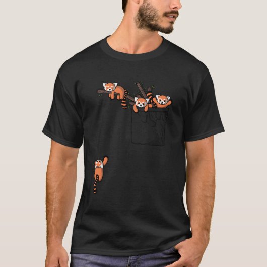 Red Panda Bär Pocket T-Shirt (Vorderseite)