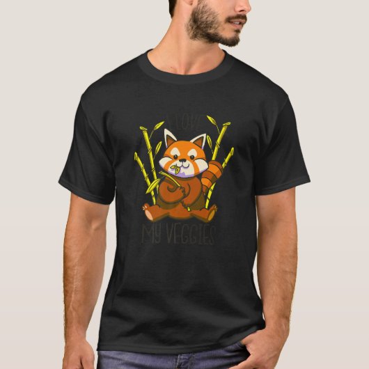 Red Panda Bear Bamboo Vegetarian Diet Vegan T-Shirt (Vorderseite)