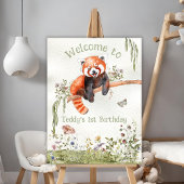 Red Panda Bear Begrüßungszeichen Poster