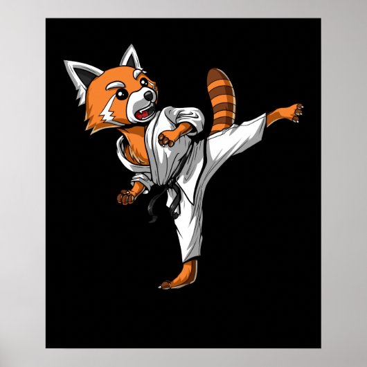 Red Panda Bear Karate Poster (Vorne)