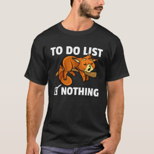 Red Panda Bear Niedlich Lazy Bear Cat Lesser T-Shirt