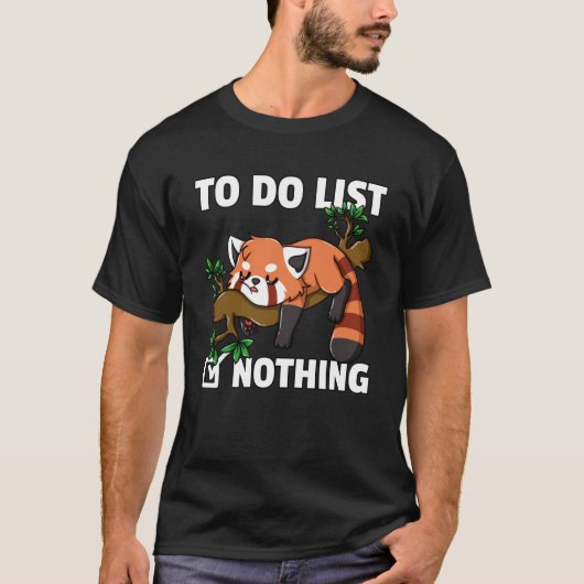 Red Panda Bear Niedlich Lazy Bear Cat Lesser T-Shirt (Vorderseite)