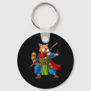 Red Panda Bear Ninja Samurai Warrior Funny Kung Fu Schlüsselanhänger