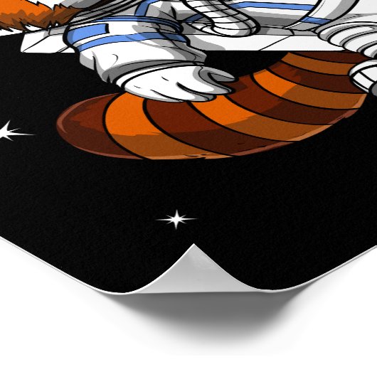 Red Panda Bear Space Astronaut Poster (Ecke)